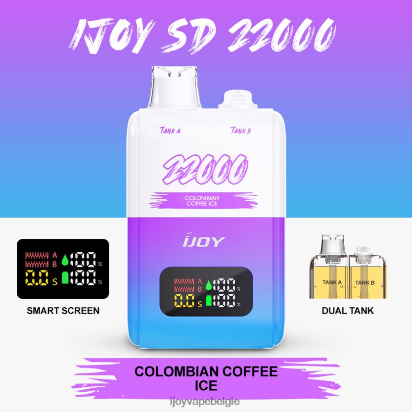 iJOY Vape België - iJOY SD 22000 wegwerpbaar L64D02151 Colombiaans koffie-ijs