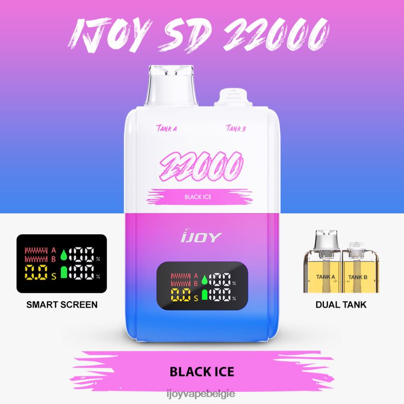 iJOY Vape Disposable - iJOY SD 22000 wegwerpbaar L64D02148 zwart ijs